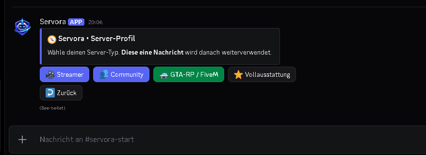 Servora Server-Profil in Discord auswählen